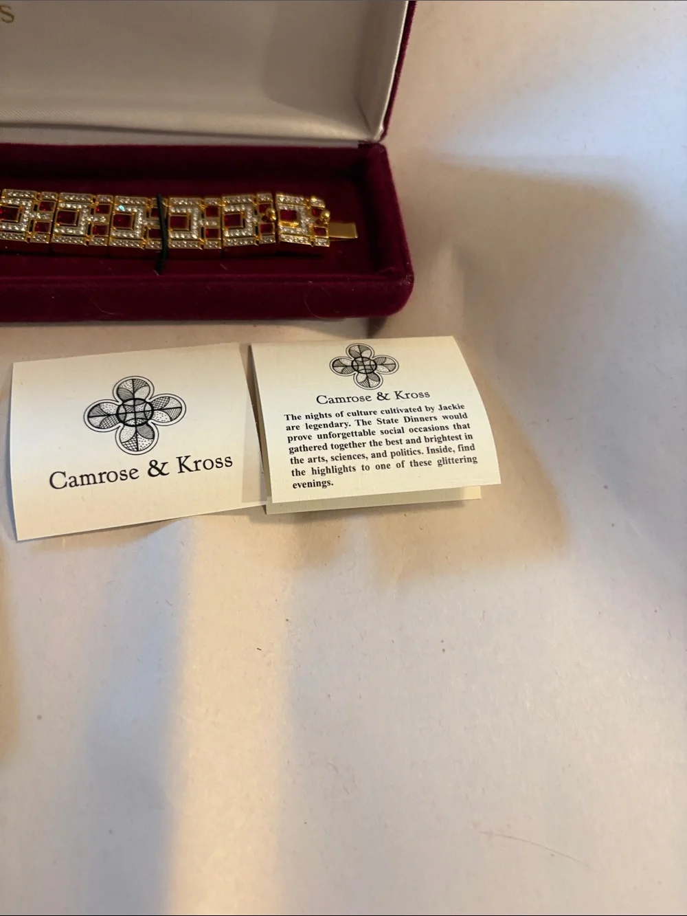 Women's Gold-tone and Red Crystal Bracelet camrose and Kross Gorgeous!
